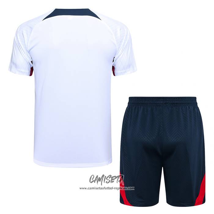 Chandal del Paris Saint-Germain 2023-2024 Manga Corta Blanco - Pantalon Corto